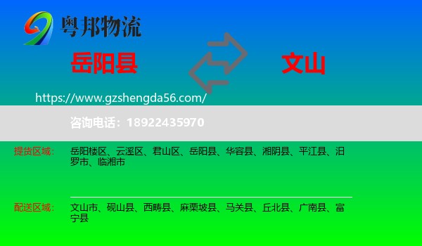 岳阳县到文山物流专线