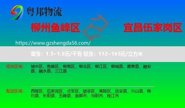 鱼峰区到伍家岗区物流专线