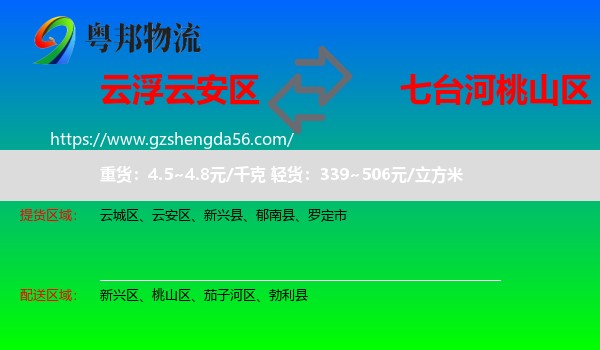 云安区到桃山区物流专线