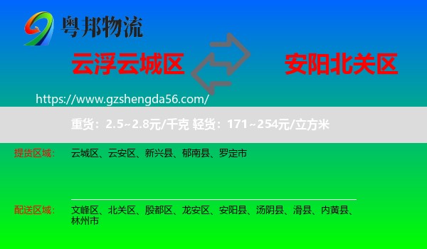 云城区到北关区物流专线