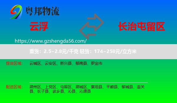云浮到屯留区物流专线