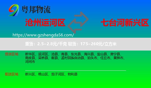 运河区到新兴区物流专线
