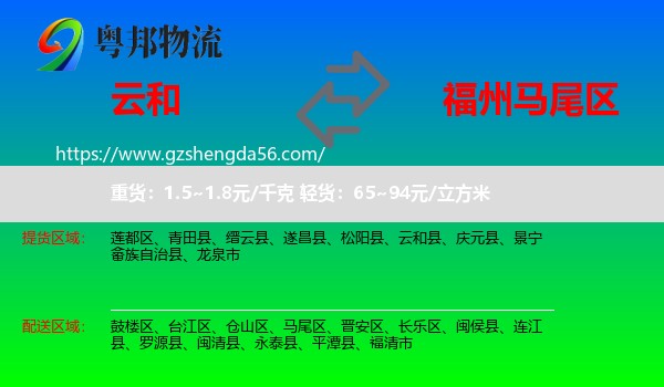 云和县到马尾区物流专线