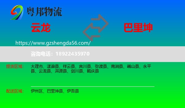 云龙县到巴里坤县物流专线