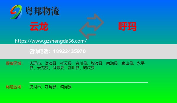 云龙县到呼玛县物流专线
