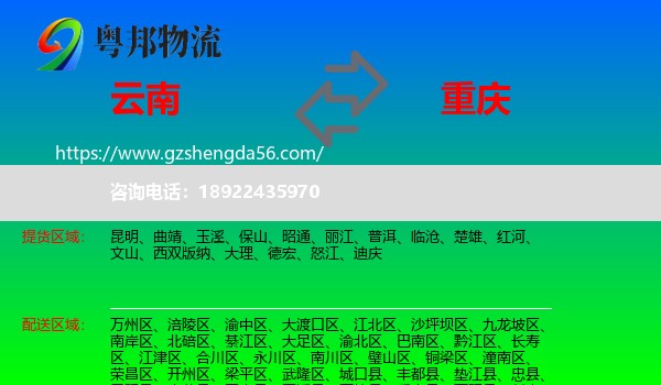 云南到重庆专线