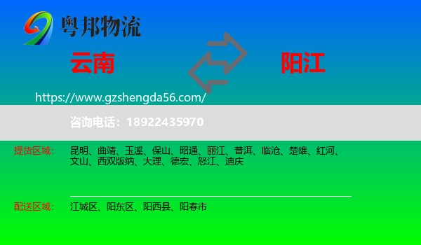 云南到阳江物流专线
