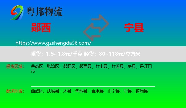 郧西县到宁县物流专线