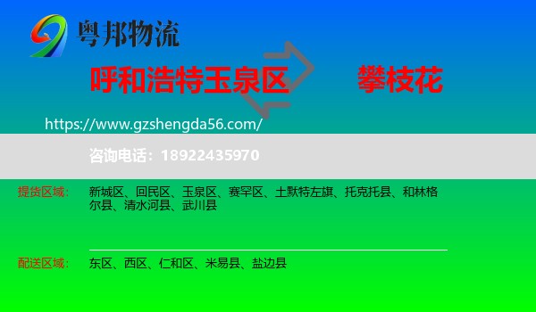玉泉区到攀枝花物流专线