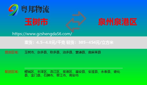 玉树市到泉港区物流专线