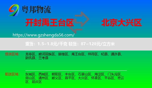 禹王台区到大兴区物流专线