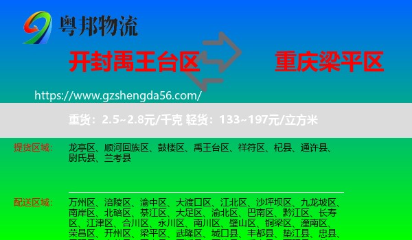 禹王台区到梁平区物流专线