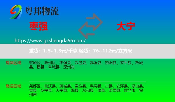 枣强县到大宁县物流专线