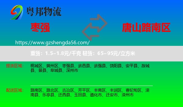 枣强县到路南区物流专线