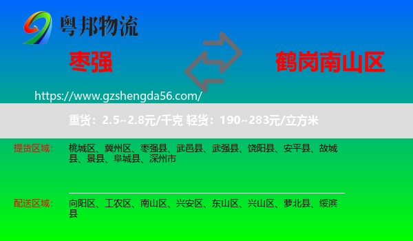 枣强县到南山区物流专线