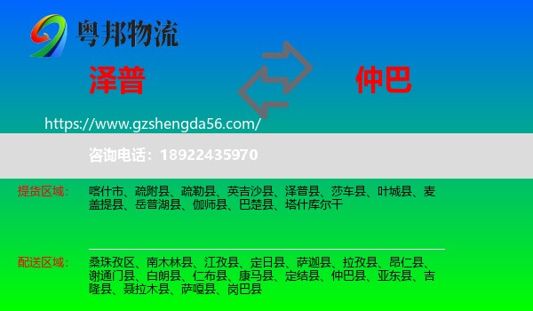 泽普县到仲巴县物流专线