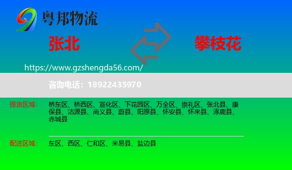 张北县到攀枝花物流