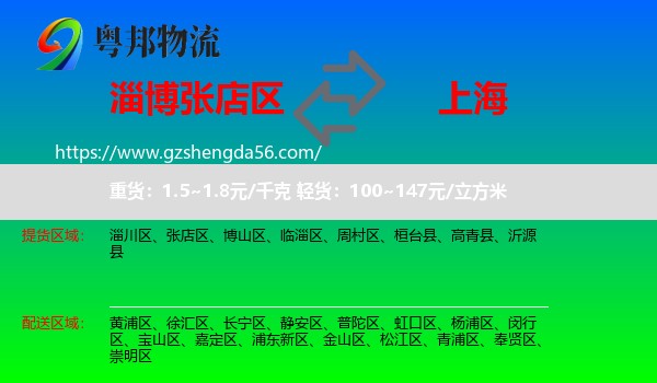 张店区到上海专线