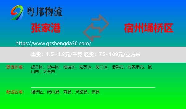 张家港市到埇桥区物流专线