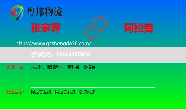 张家界到阿拉善盟物流