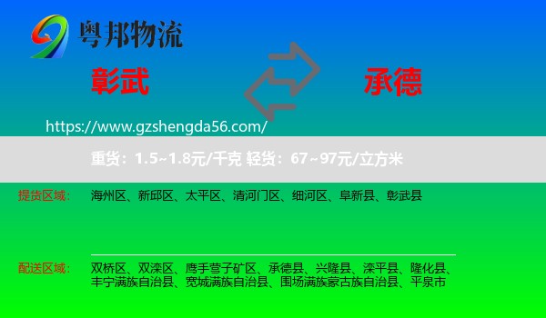 彰武县到承德物流