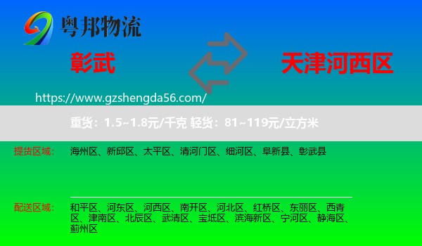 彰武县到河西区物流