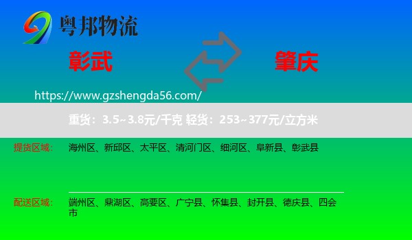 彰武县到肇庆物流