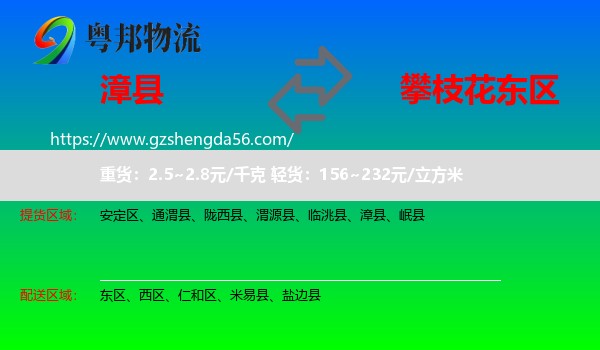 漳县到东区物流专线