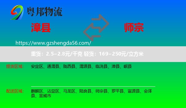 漳县到师宗县物流专线