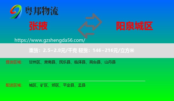 张掖到城区物流专线