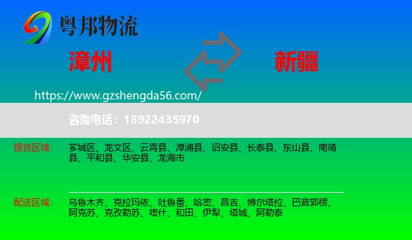 漳州到新疆物流