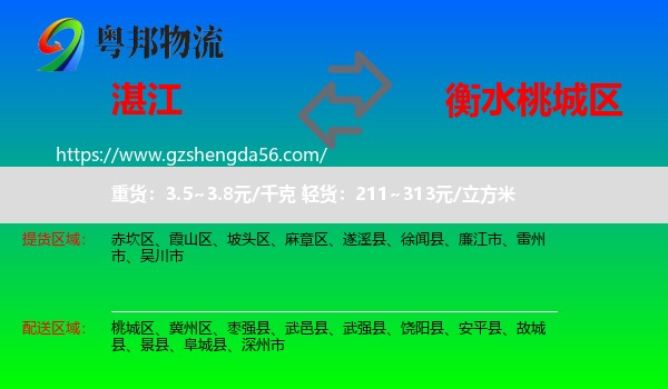 湛江到桃城区物流专线