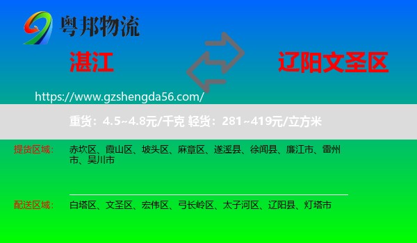 湛江到文圣区物流专线
