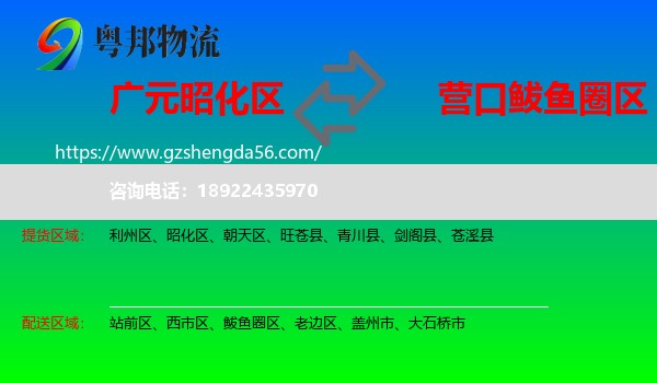 昭化区到鲅鱼圈区物流专线