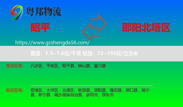 昭平县到北塔区物流专线