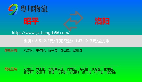 昭平县到洛阳物流