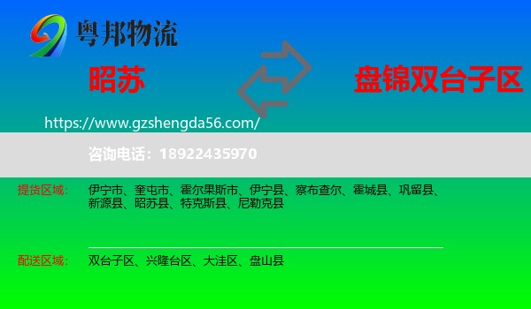 昭苏县到双台子区物流专线