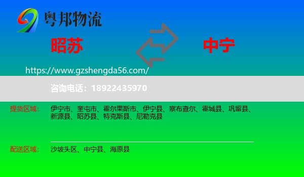 昭苏县到中宁县物流专线