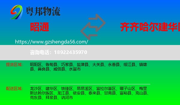 昭通到建华区物流专线