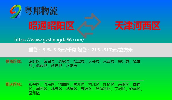 昭阳区到河西区物流专线