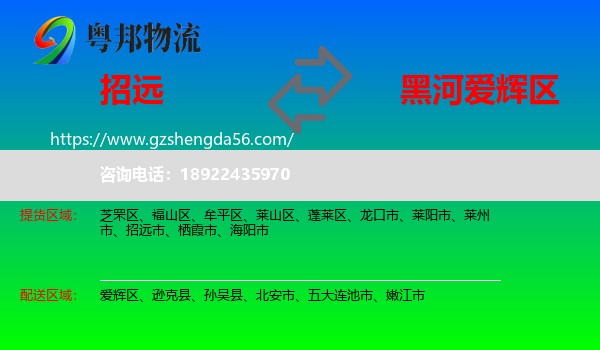招远市到爱辉区物流专线