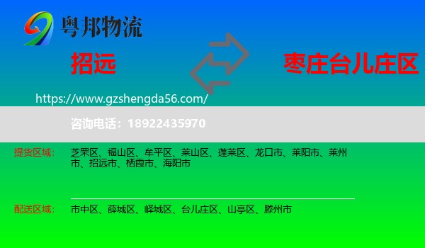 招远市到台儿庄区物流专线