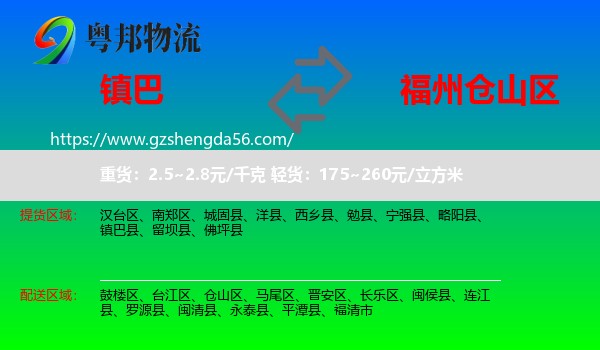 镇巴县到仓山区物流专线