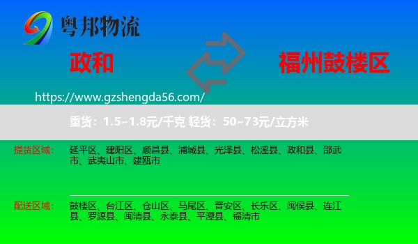 政和县到鼓楼区物流专线