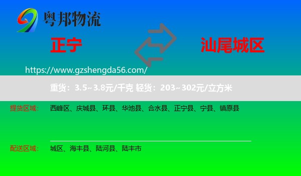 正宁县到城区物流专线