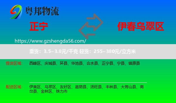 正宁县到乌翠区物流专线
