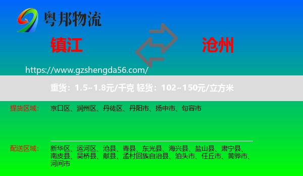 镇江到沧州物流专线