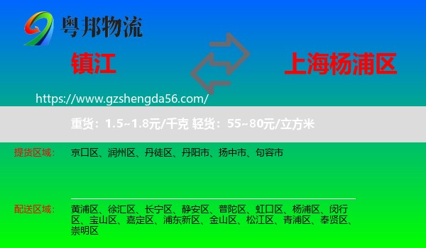 镇江到杨浦区物流专线