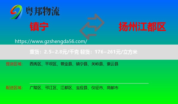 镇宁县到江都区物流专线