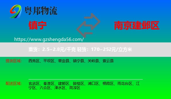 镇宁县到建邺区物流专线
